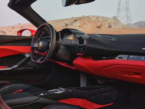 Rent Ferrari 296 GTS Spider Red in Dubai