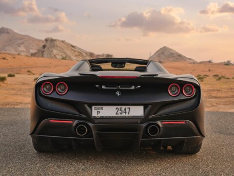 Rent Ferrari F8 Tributo Spider Novitec Black in Dubai