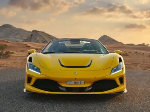 Rent Ferrari F8 Tributo Spider Novitec Yellow in Dubai