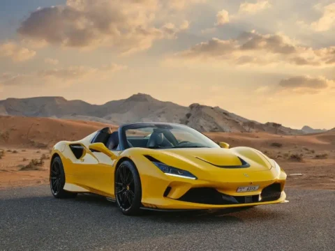 Rent Ferrari F8 Tributo Spider Novitec Yellow in Dubai