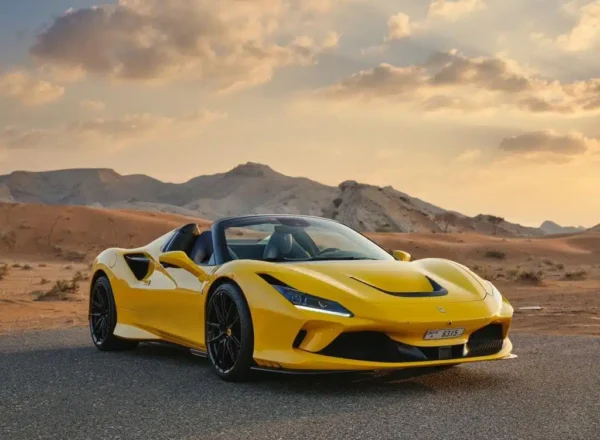 Rent Ferrari F8 Tributo Spider Novitec Yellow in Dubai