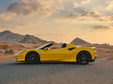 Rent Ferrari F8 Tributo Spider Novitec Yellow in Dubai