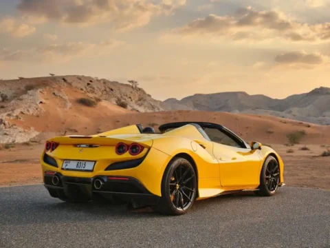 Rent Ferrari F8 Tributo Spider Novitec Yellow in Dubai