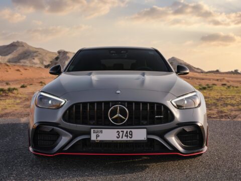 Rent Mercedes Benz AMG C63 Gray in Dubai