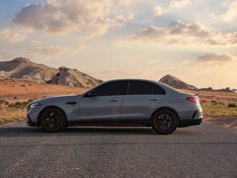 Rent Mercedes Benz AMG C63 Gray in Dubai