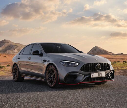 Rent Mercedes Benz AMG C63 Gray in Dubai