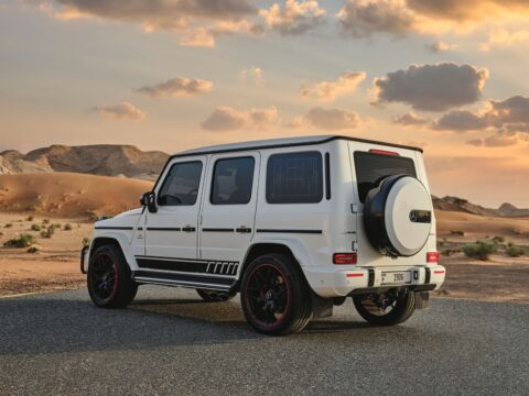 Rent Mercedes Benz AMG G63 White in Dubai