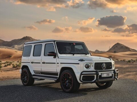 Rent Mercedes Benz AMG G63 White in Dubai