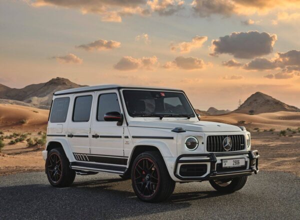 Rent Mercedes Benz AMG G63 White in Dubai