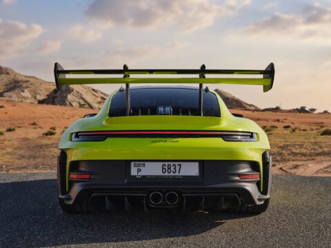 Rent Porsche 911 GT3 RS Green in Dubai