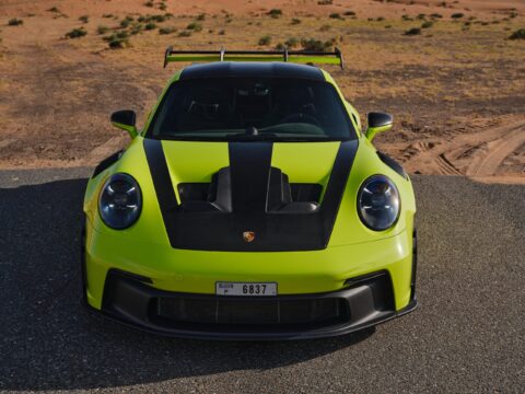 Rent Porsche 911 GT3 RS Green in Dubai