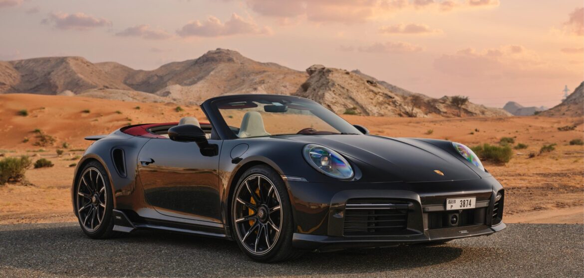 Rent Porsche 911 Turbo S Black in Dubai