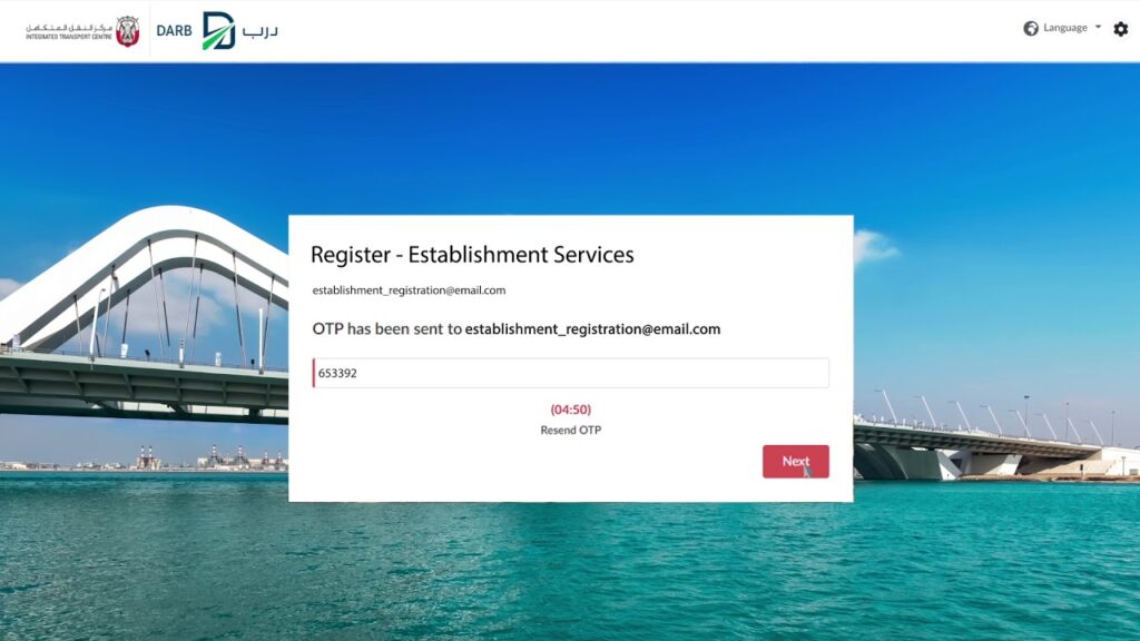 Abu Dhabi Toll (DARB Registration)